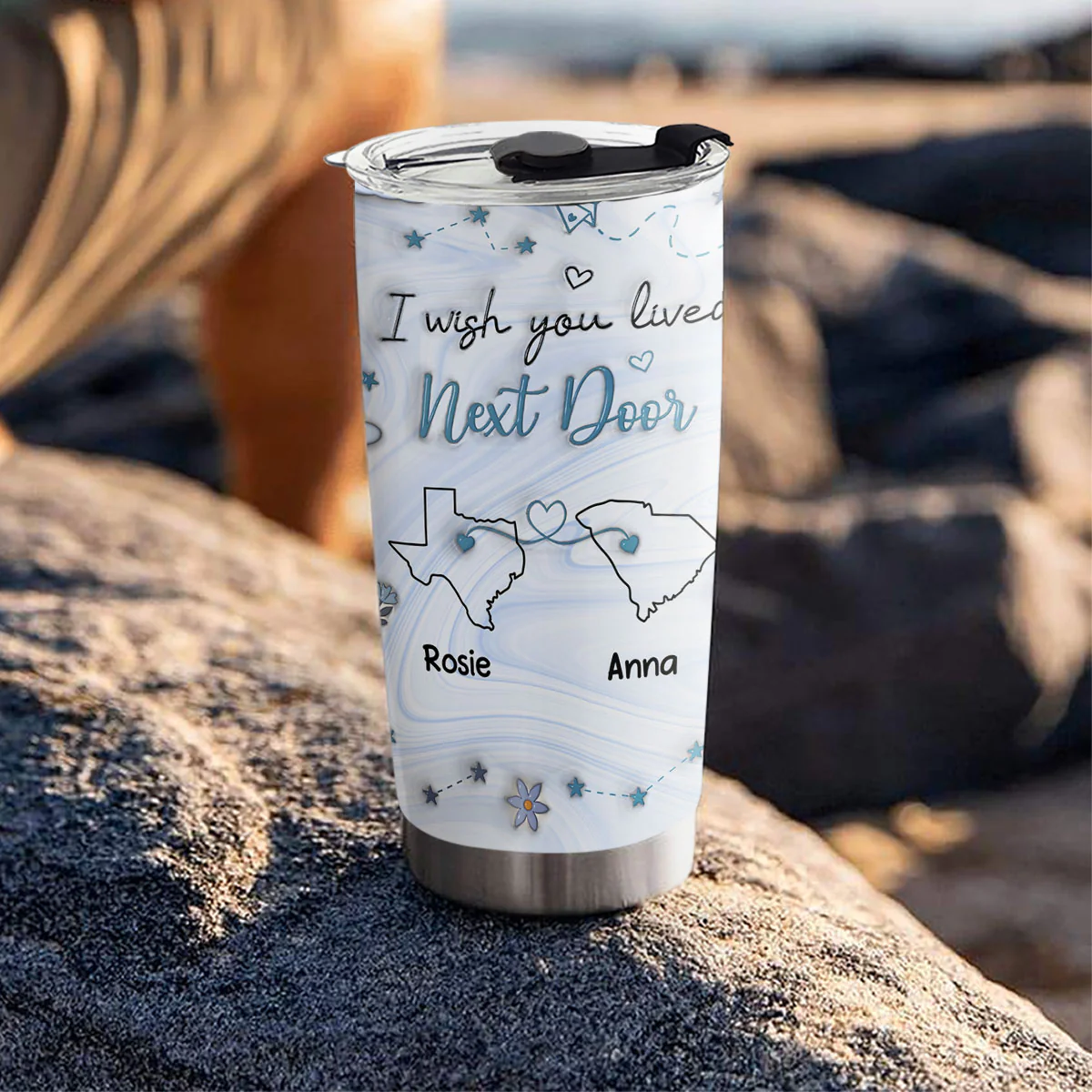 Wishing You Lived Next Door - Personalized Custom 3D Inflated Effect Tumbler - Image 4