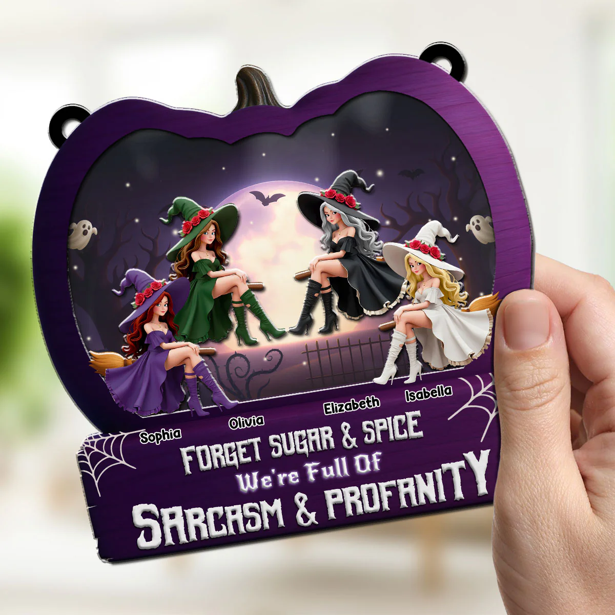 Witch Bestie Forever - Personalized Custom Suncatcher - Image 4