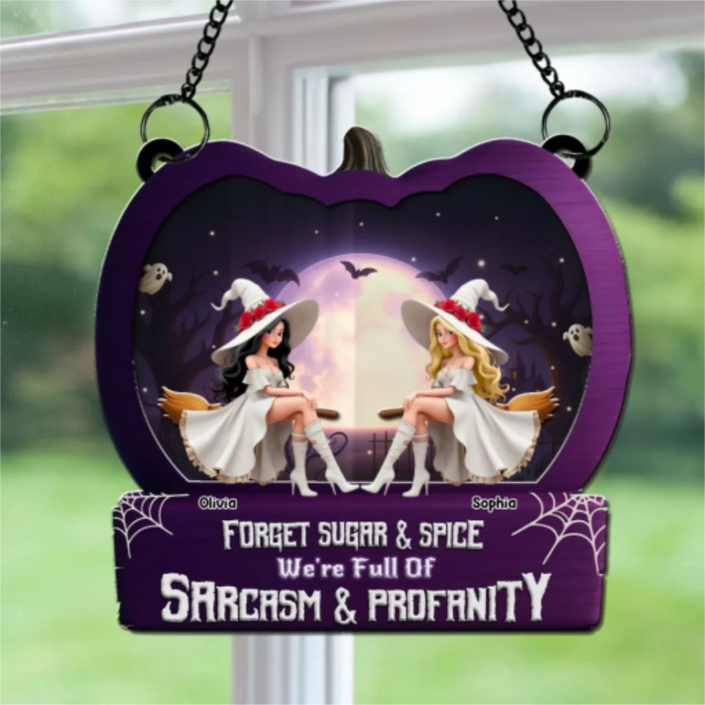 Witch Bestie Forever - Personalized Custom Suncatcher - Image 6