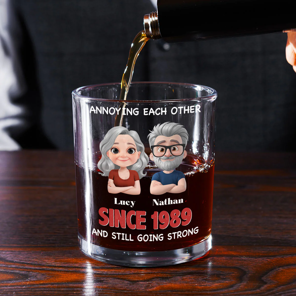 With You Forever - Personalized Custom Whiskey Glass - Image 2