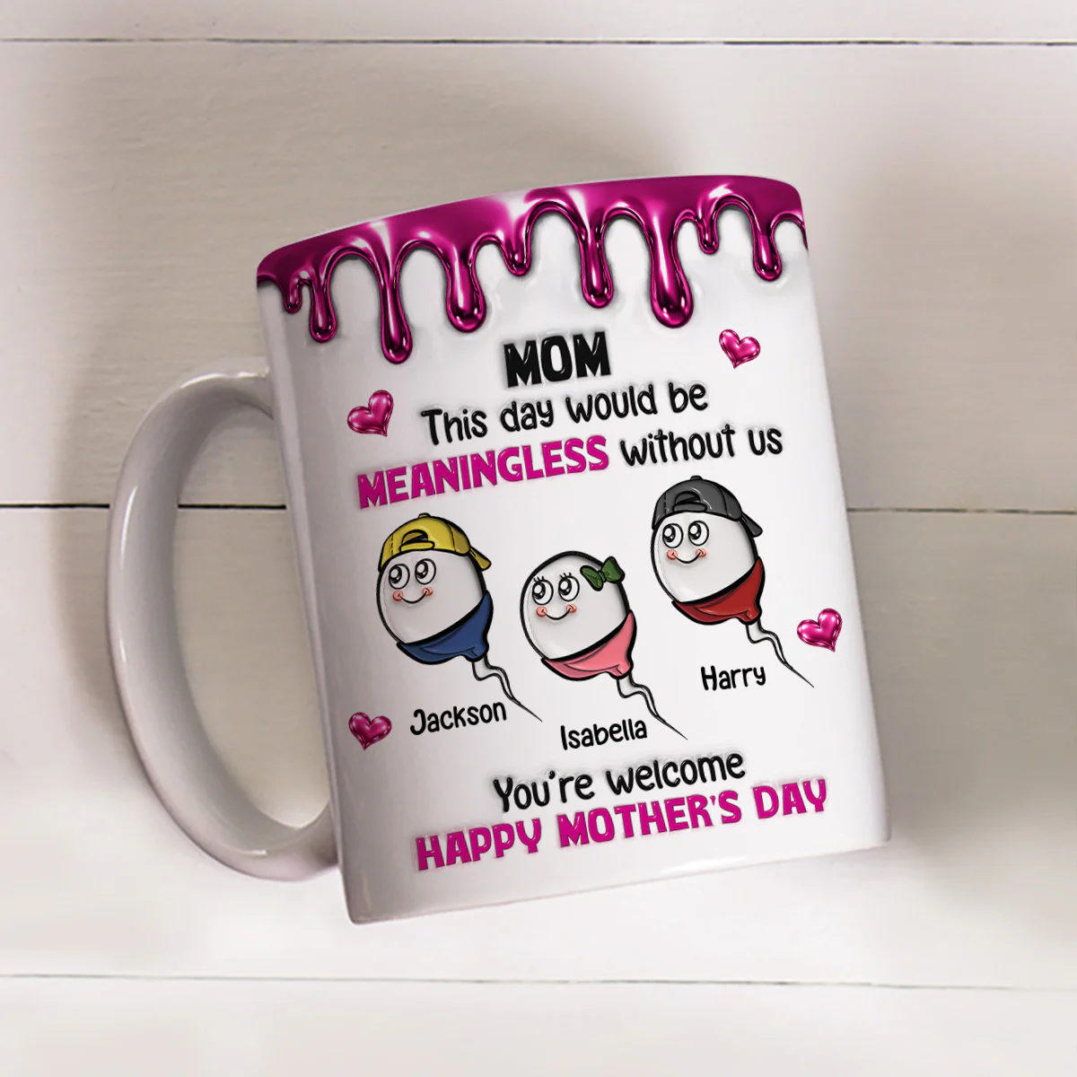 Without Us - Personalized Custom 3D Inflated Effect Mug - Image 2