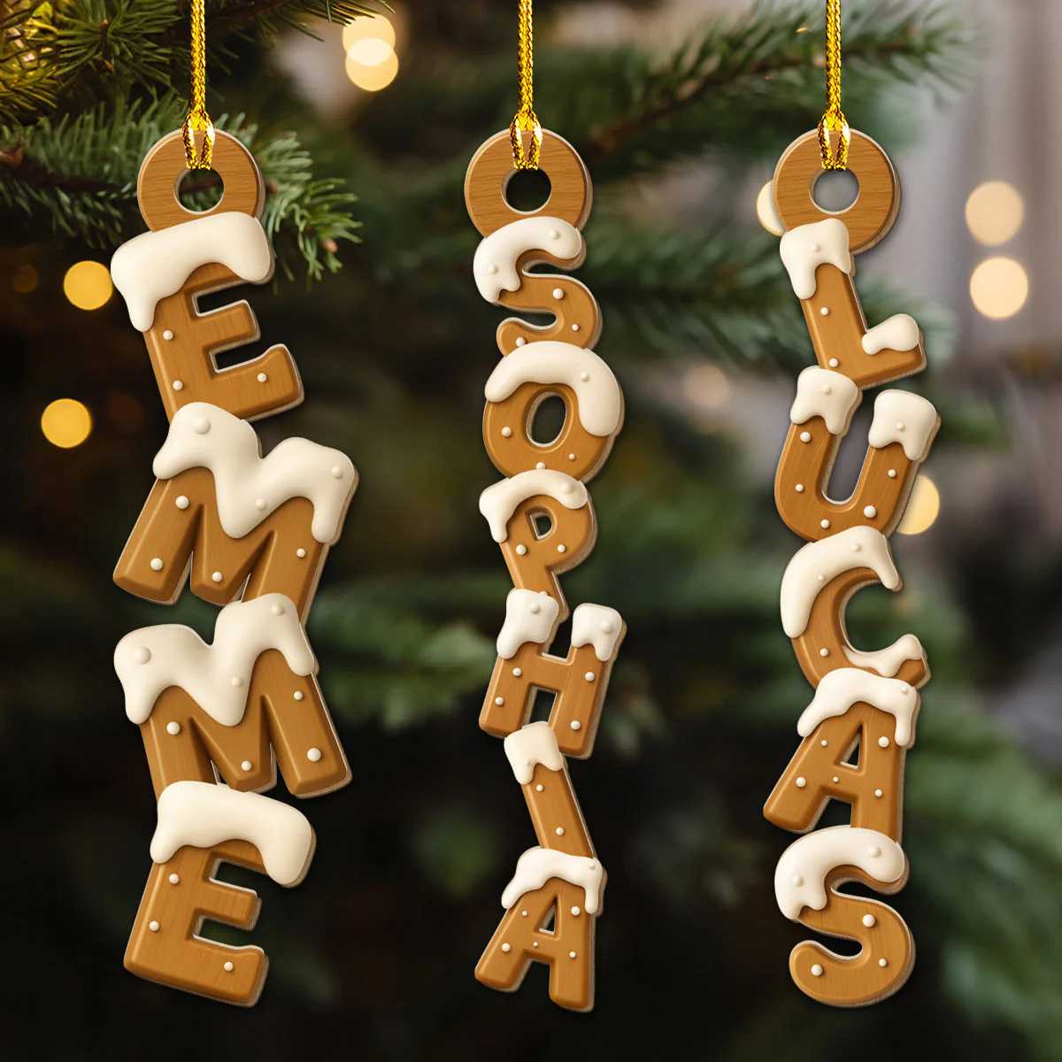 Wood Letter - Personalized Custom 3D Effect Wood Ornament