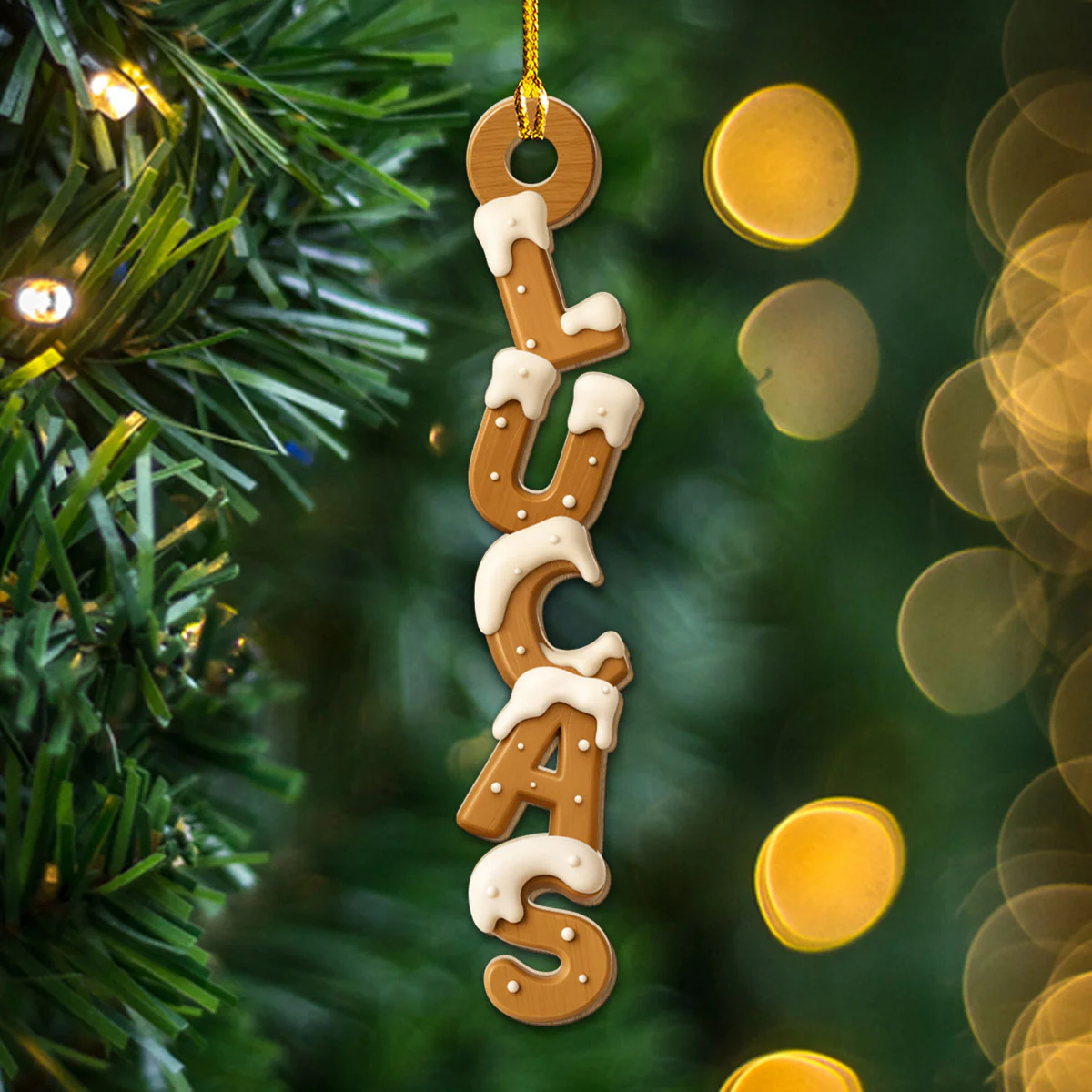 Wood Letter - Personalized Custom 3D Effect Wood Ornament - Image 3