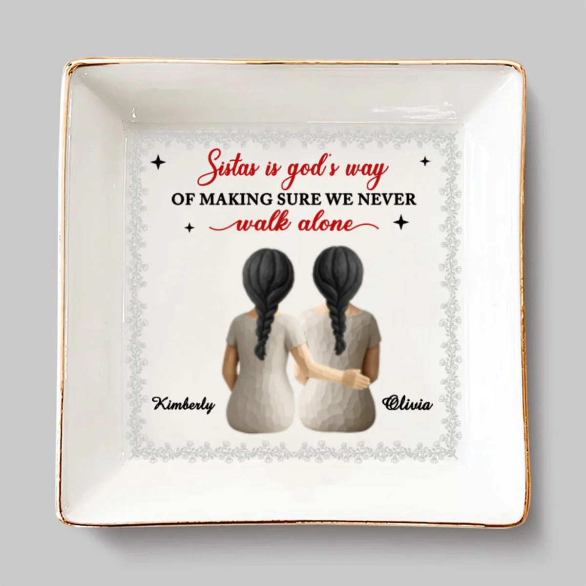 Wooden Bestie Forever - Personalized Custom Jewelry Dish - Image 7