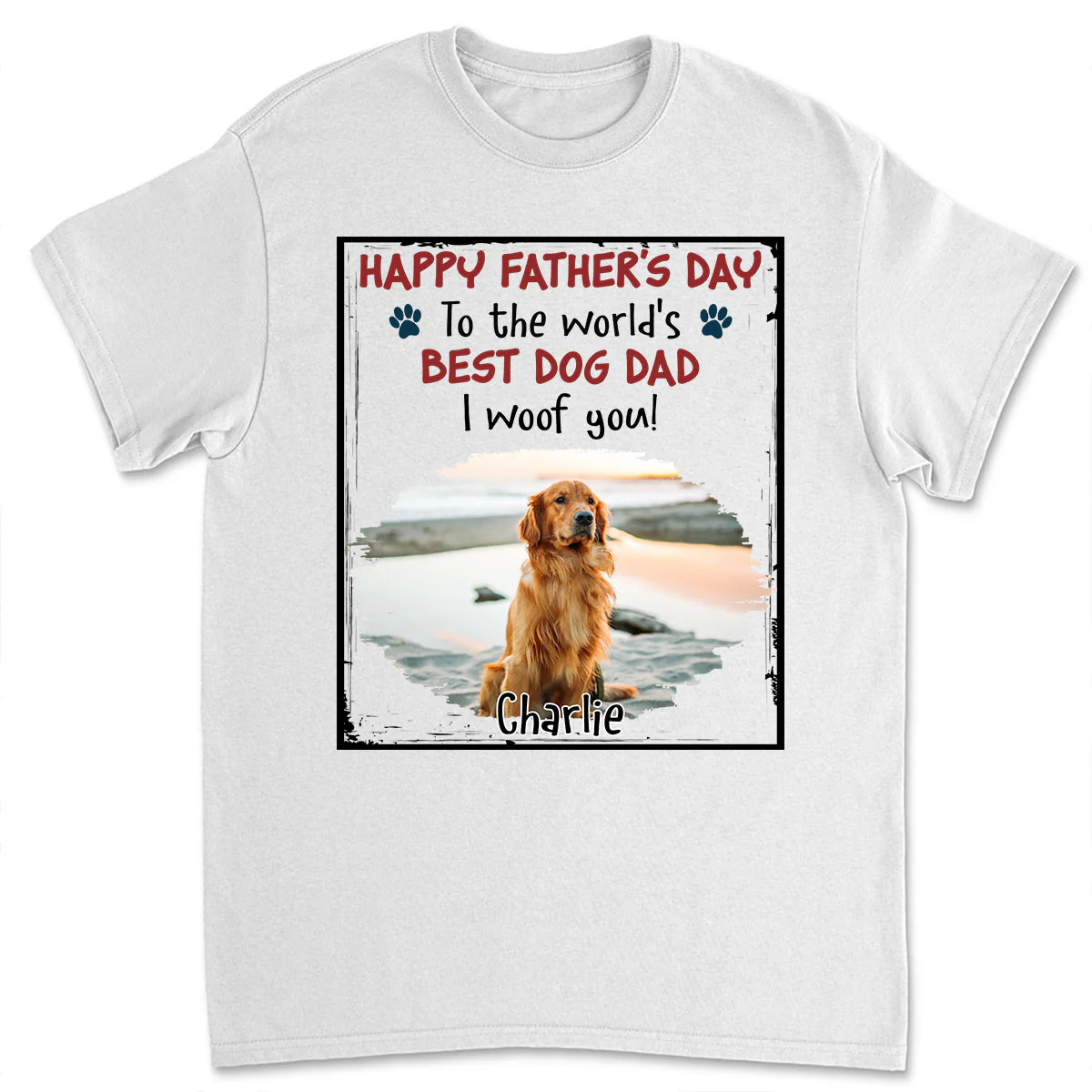 Woof Best Mom Dad Stylized Dog Photo - Personalized Custom Shirt