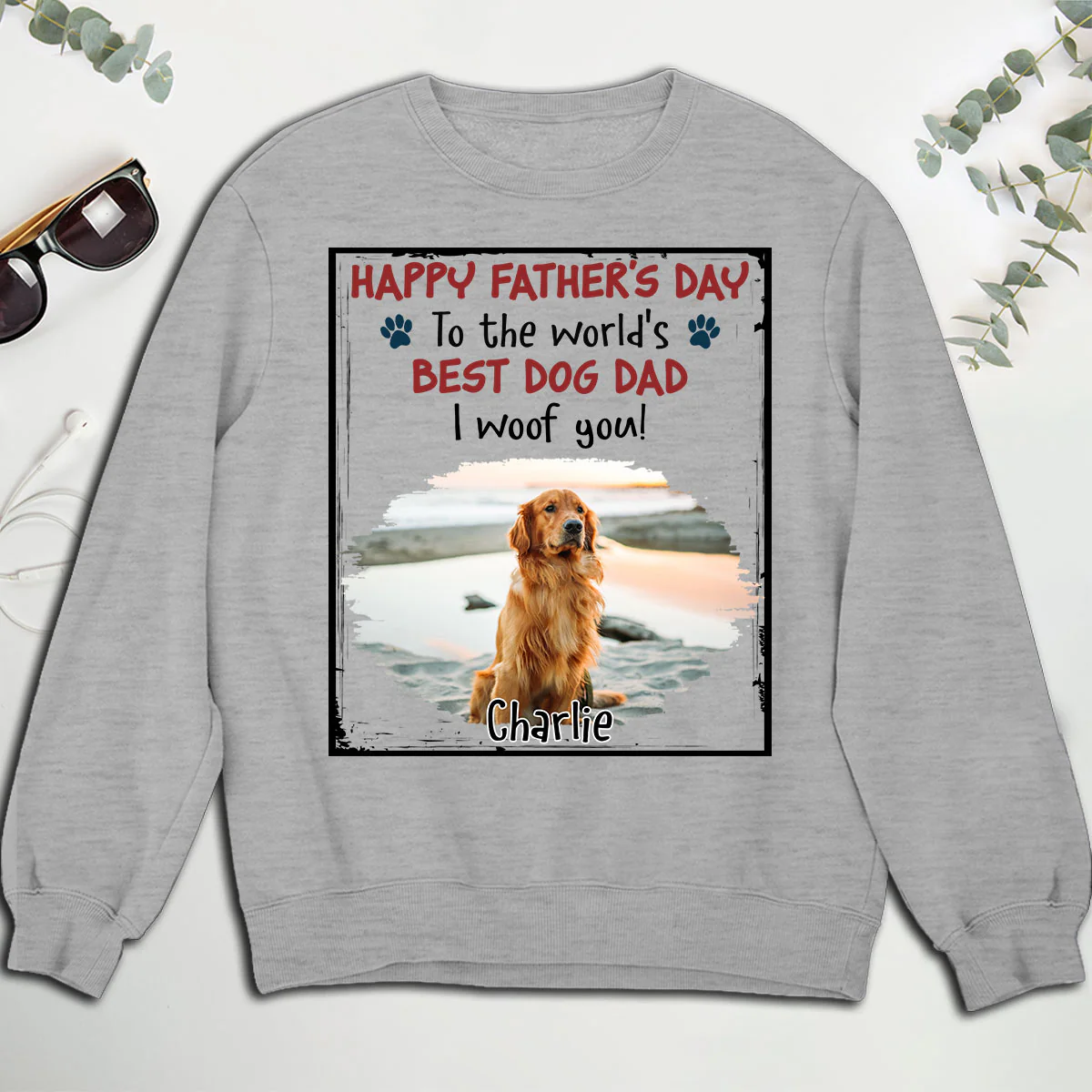 Woof Best Mom Dad Stylized Dog Photo - Personalized Custom Shirt - Image 5