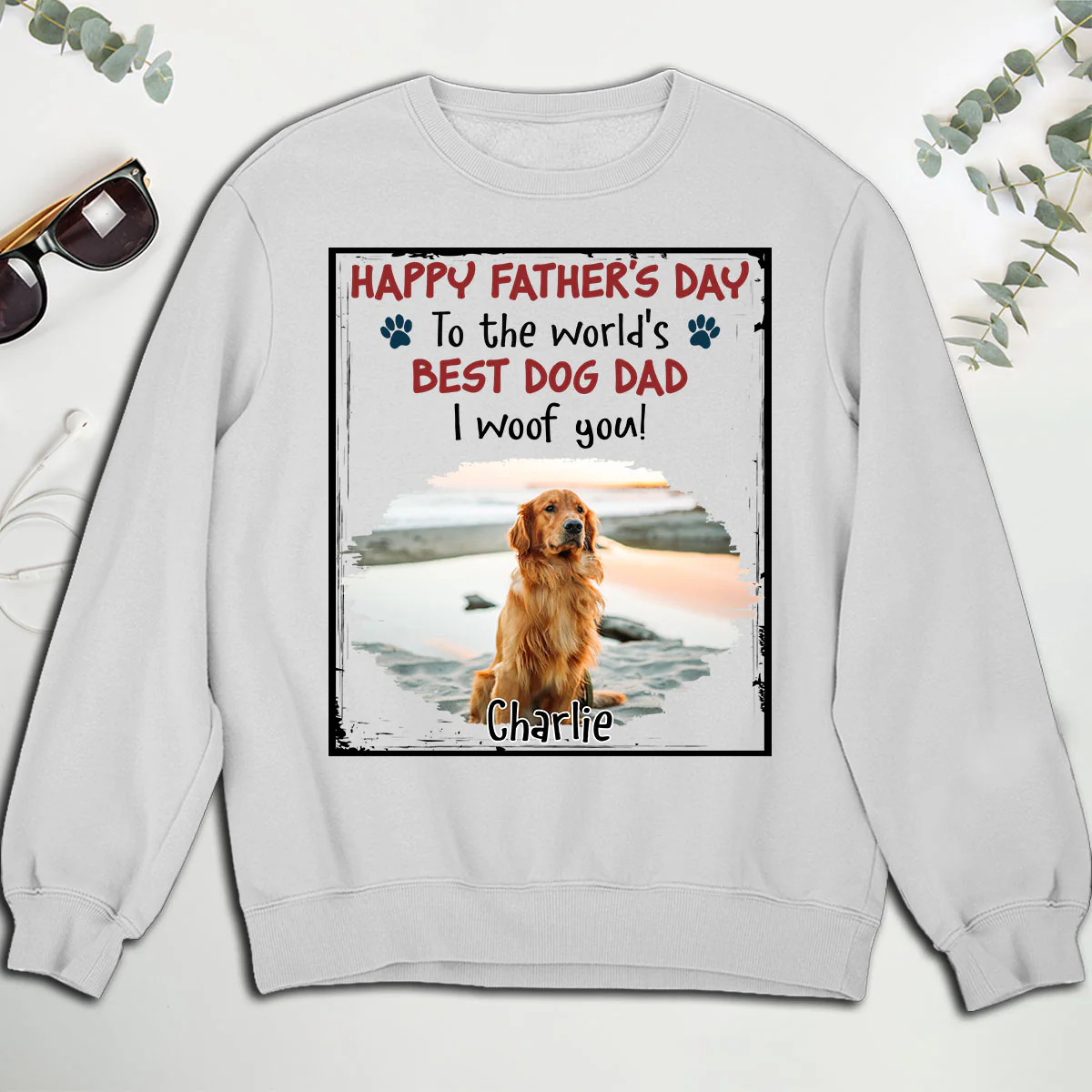 Woof Best Mom Dad Stylized Dog Photo - Personalized Custom Shirt - Image 6
