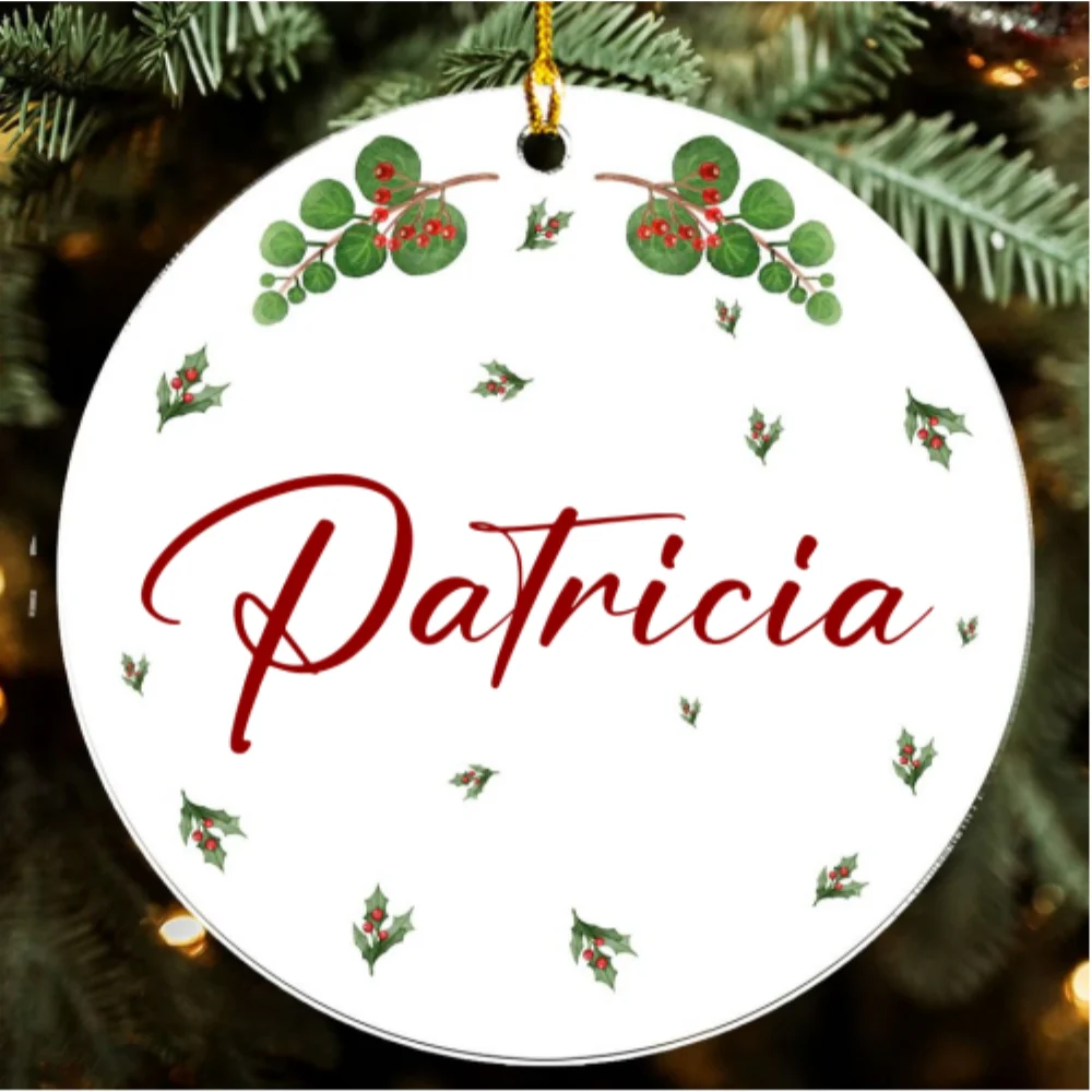 Word Cloud Mistletoe - Personalized Custom Acrylic Ornament - Image 6
