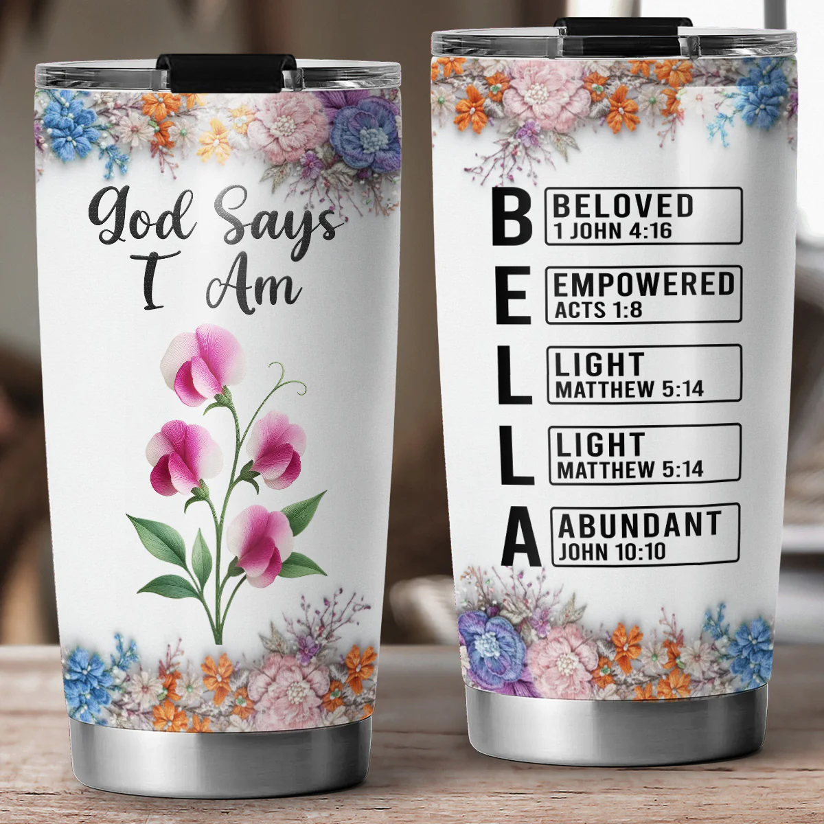 Words Of Promise - Personalized Custom Tumbler - Image 2
