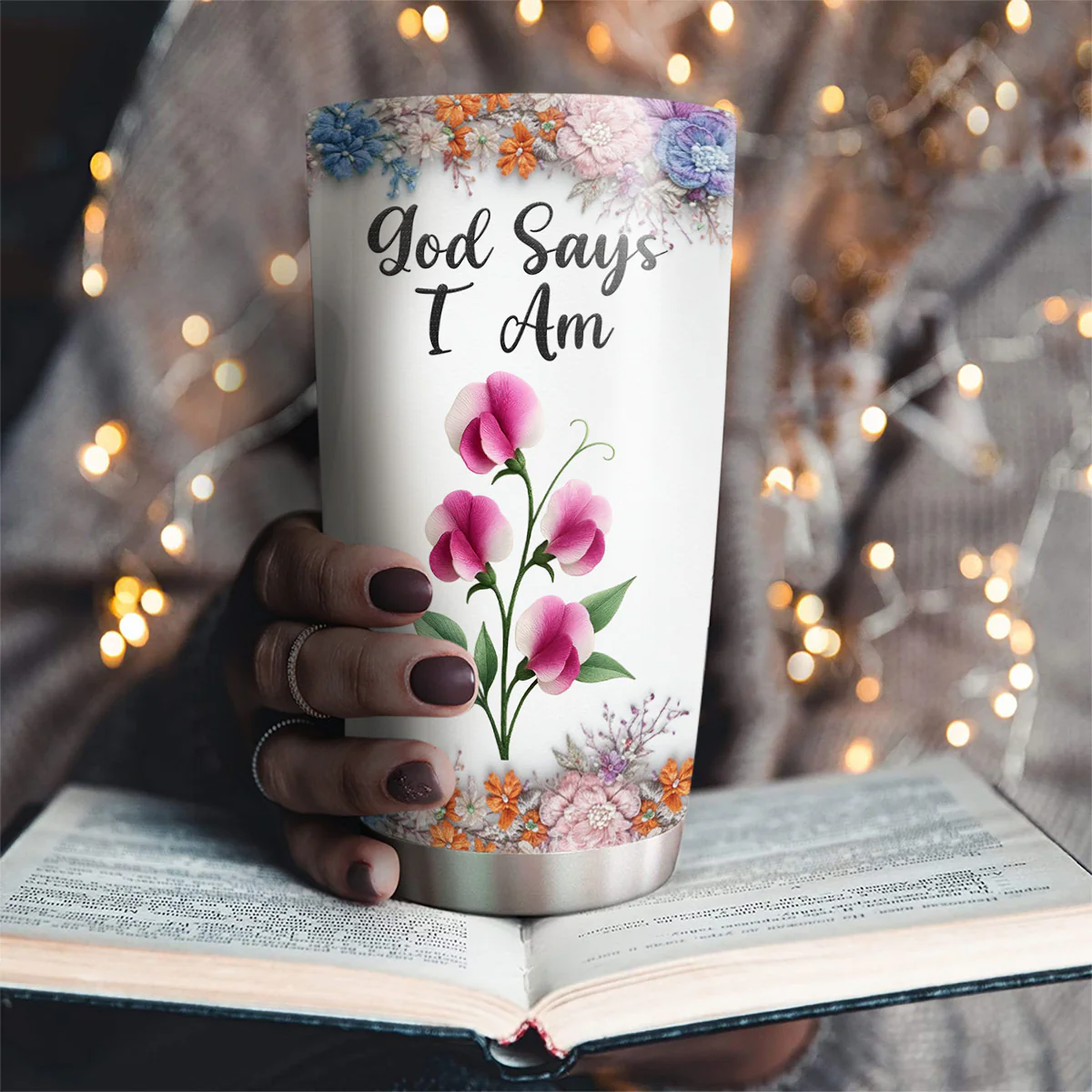Words Of Promise - Personalized Custom Tumbler - Image 3