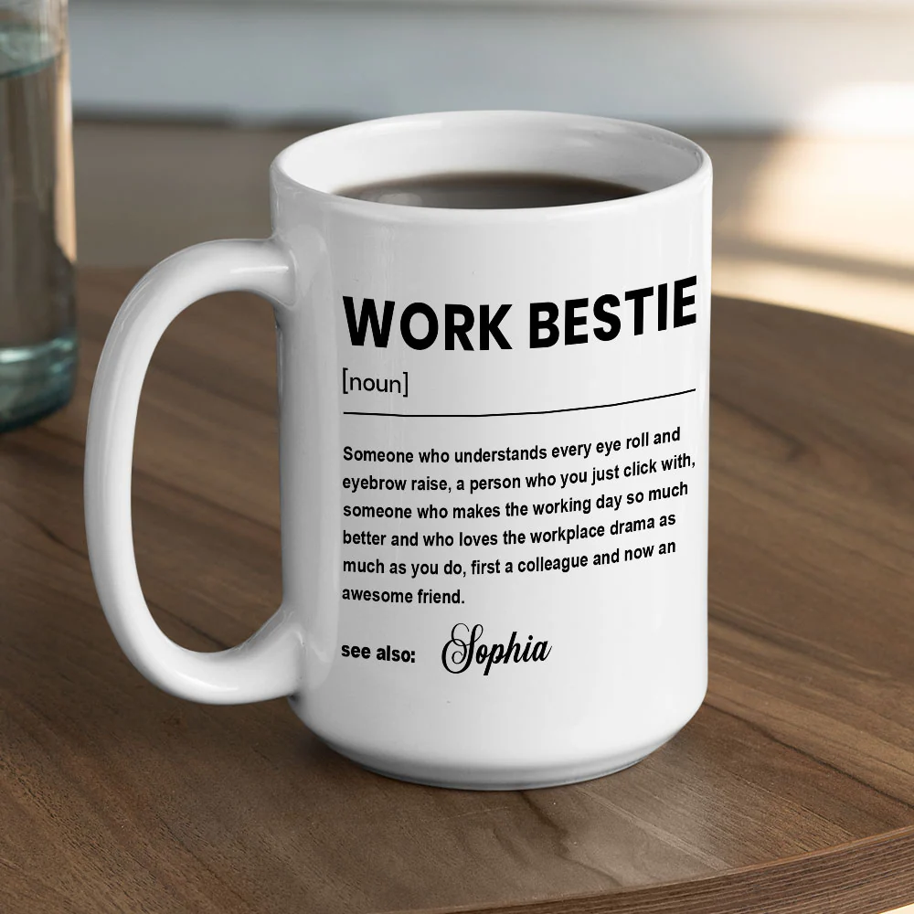 Work Bestie - Personalized Custom Coffee Mug - Image 5