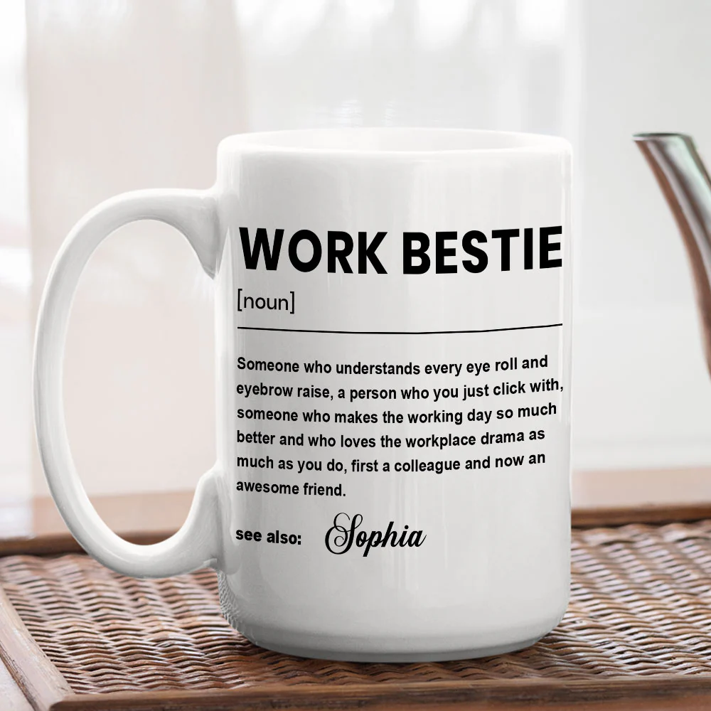 Work Bestie - Personalized Custom Coffee Mug - Image 6