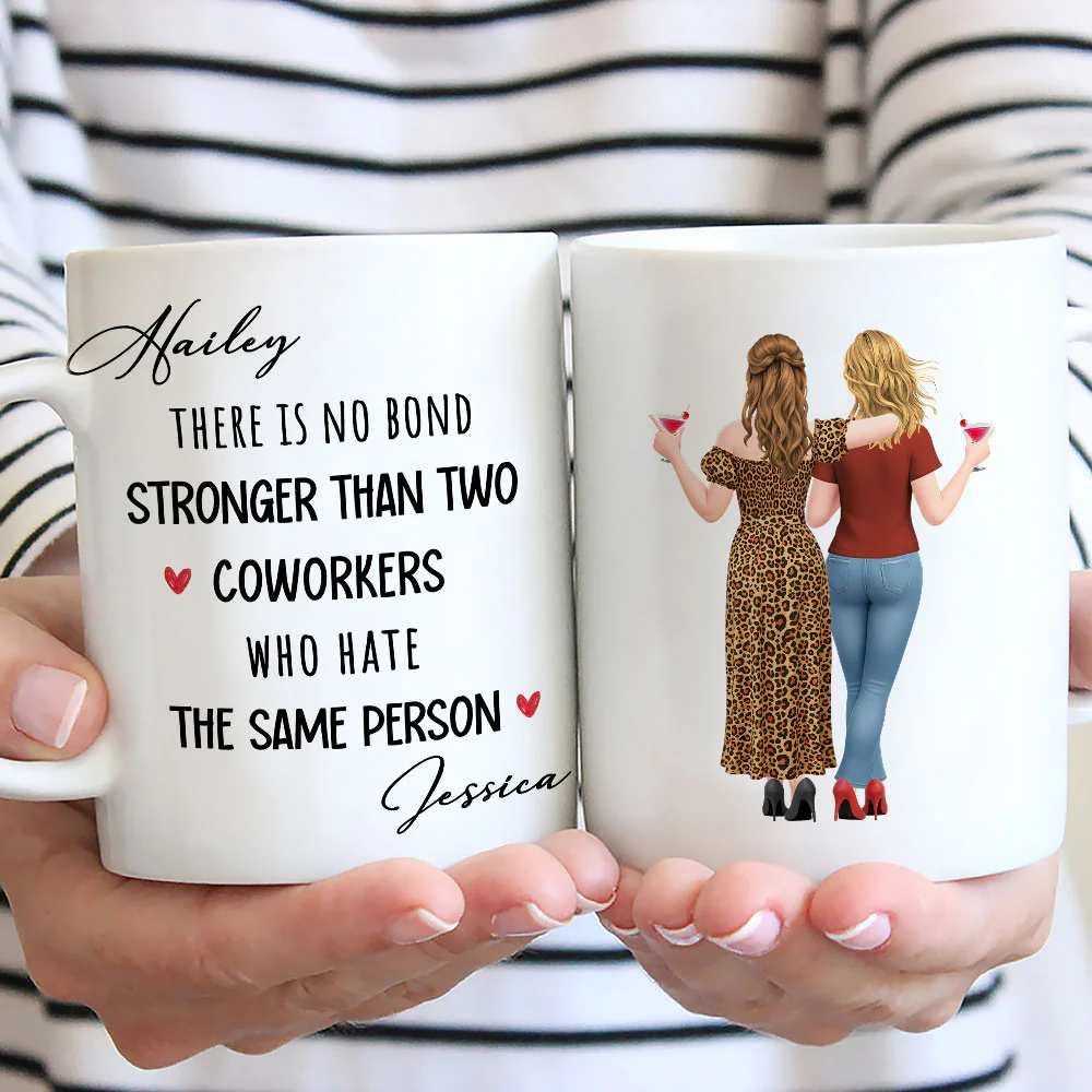 Work Besties Against The World - Personalized Custom Coffee Mug - Image 3
