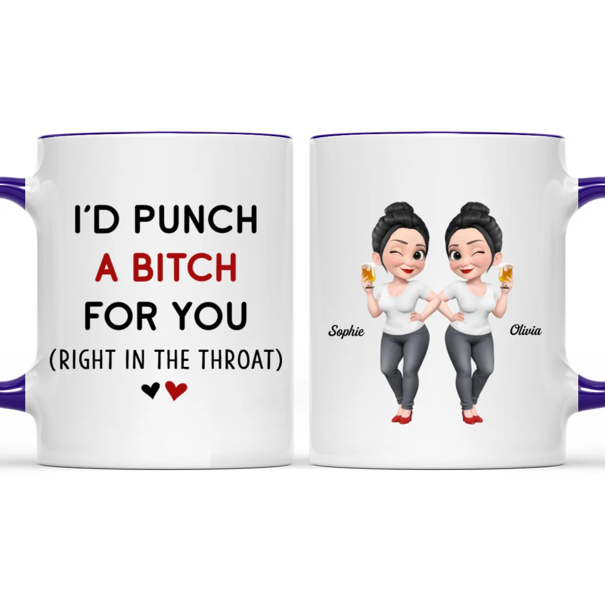Would Punch For You - Personalized Custom Accent Mug - Image 9