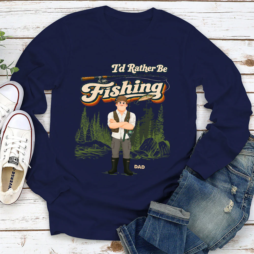 Would Rather Be Fishing - Personalized Custom Shirt - Image 2