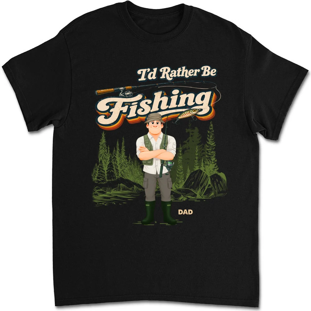 Would Rather Be Fishing - Personalized Custom Shirt - Image 5
