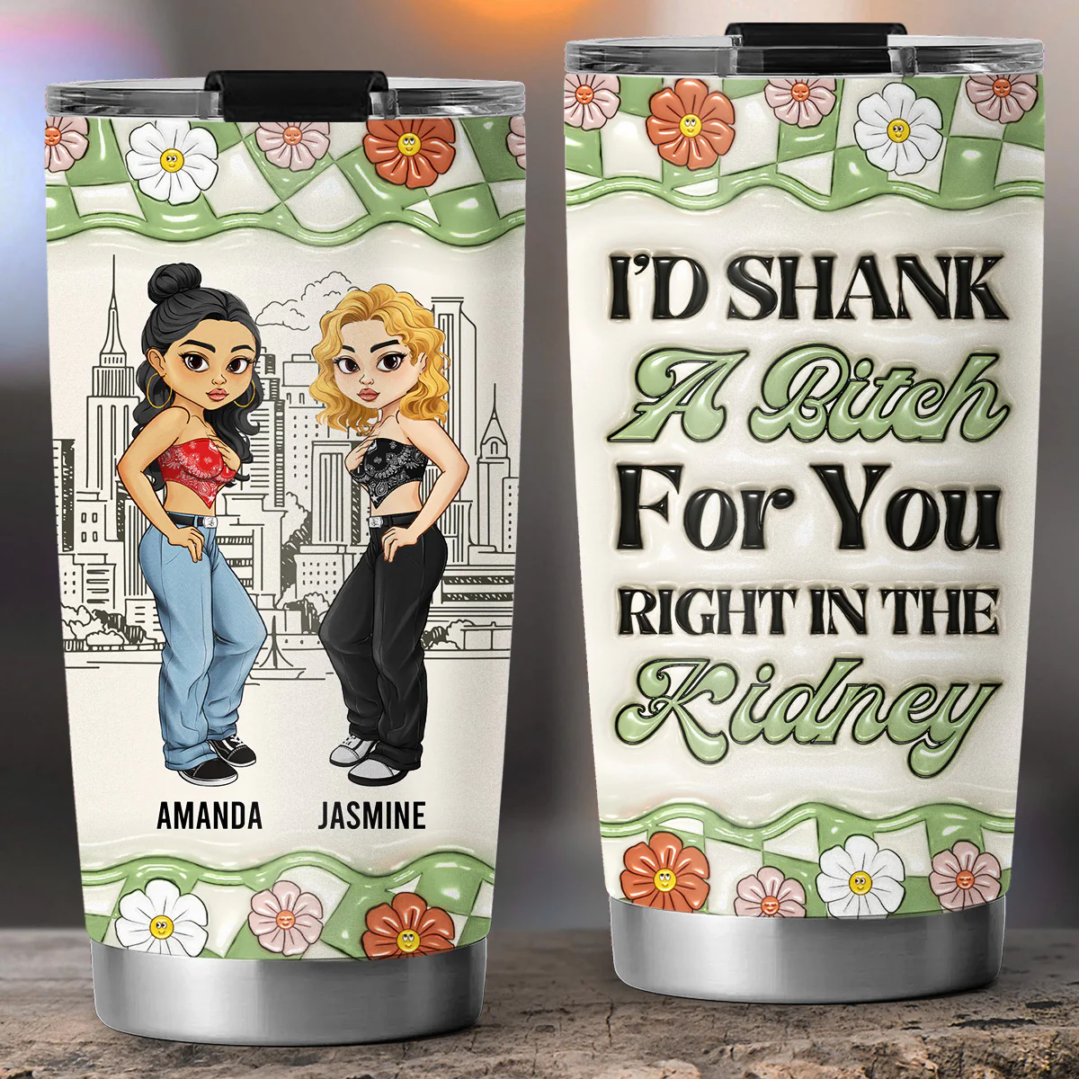 Y2K Bestie - Personalized Custom 3D Inflated Effect Tumbler - Image 3