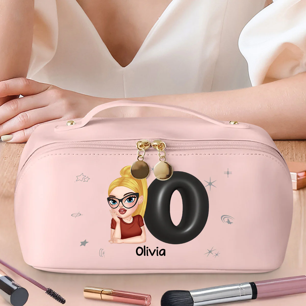 Y2K Girl - Personalized Custom Leather Makeup Bag - Image 5