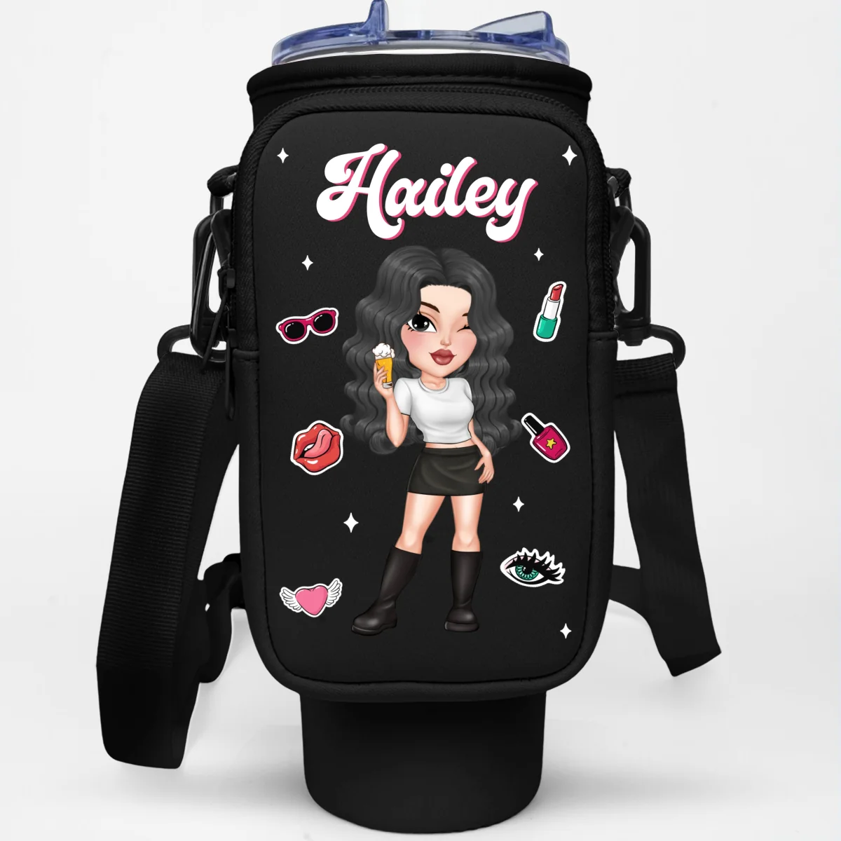 Y2K Girl - Personalized Custom 40oz Water Bottle Carrier Bag - Image 6