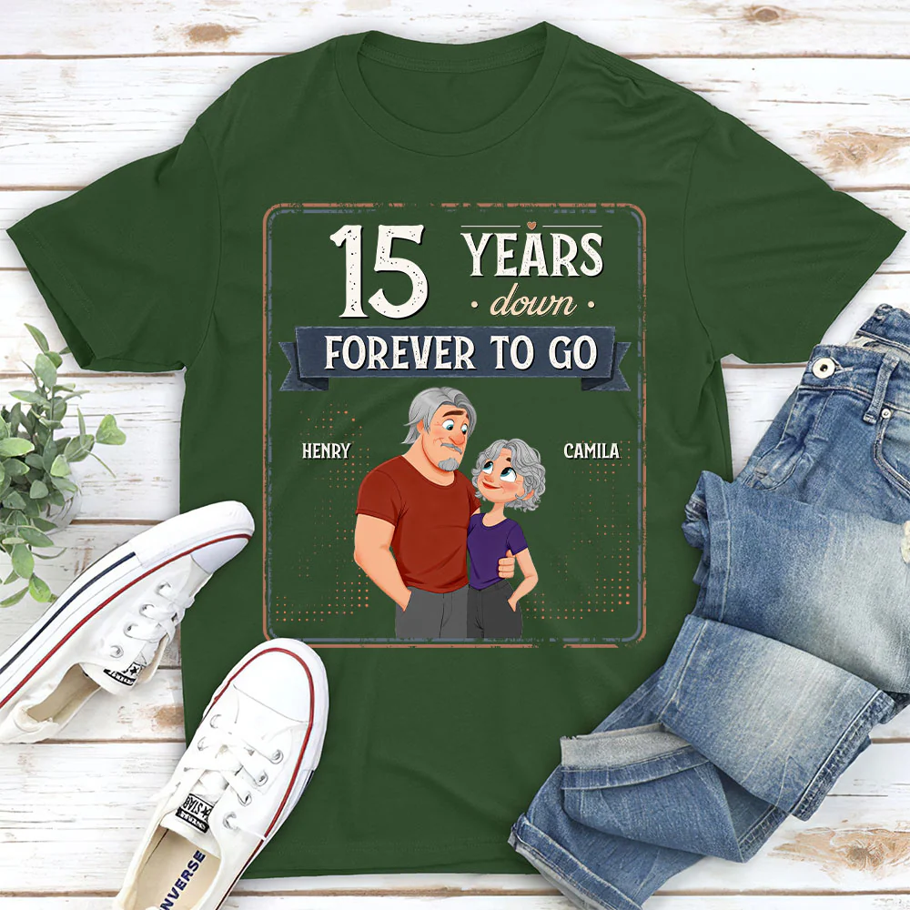 Years Down Forever To Go - Personalized Custom Shirt - Image 4