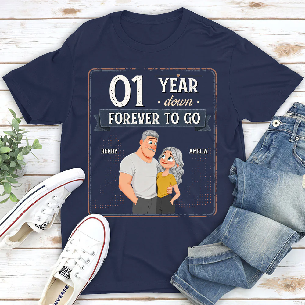 Years Down Forever To Go - Personalized Custom Shirt - Image 5