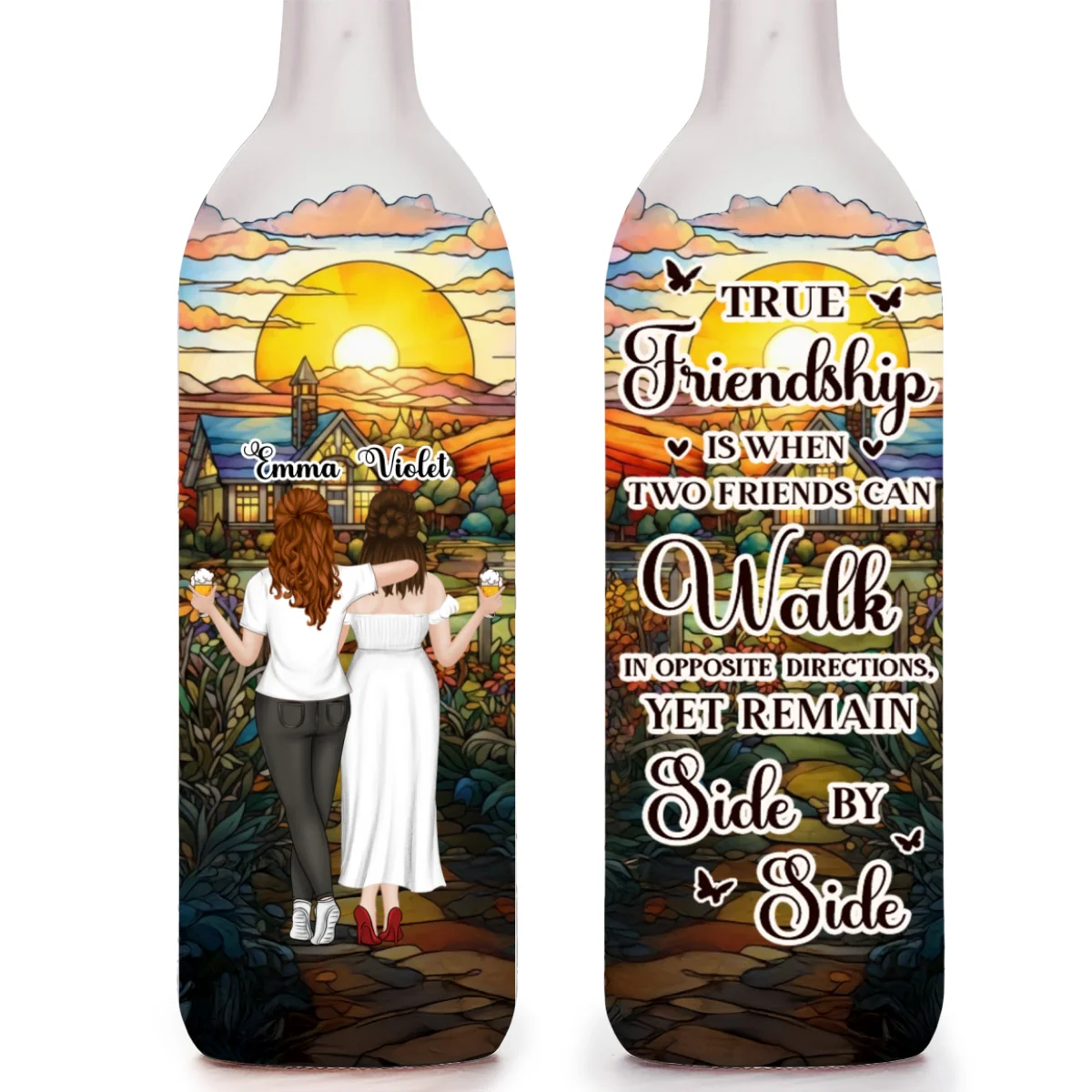 Yet Remain Side By Side - Personalized Custom Bottle Lamp - Image 7