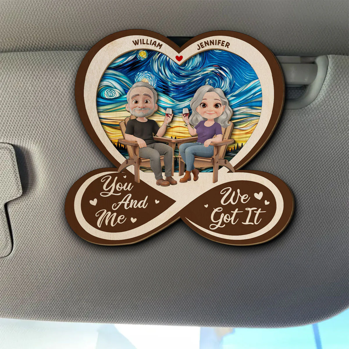 You And Me Always And Forever - Personalized Custom Car Visor Clip