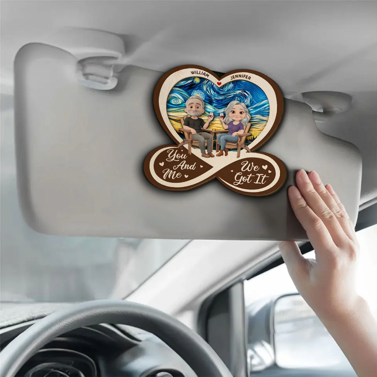 You And Me Always And Forever - Personalized Custom Car Visor Clip - Image 2