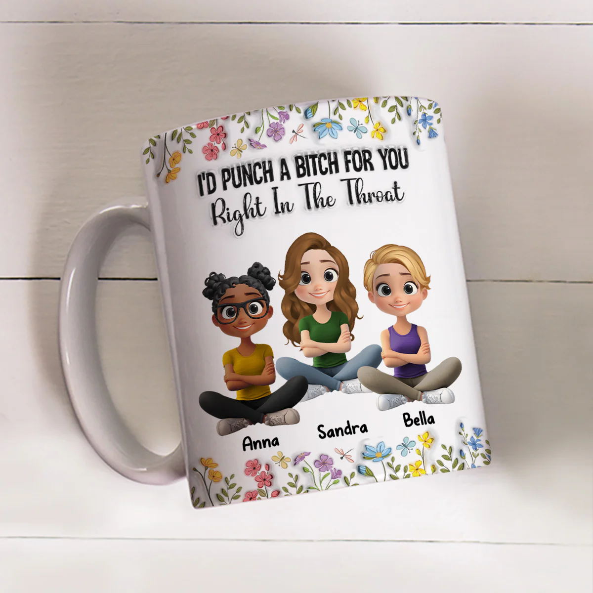 You And Me Bestie Forever Cartoonize - Personalized Custom 3D Inflated Effect Coffee Mug - Image 2