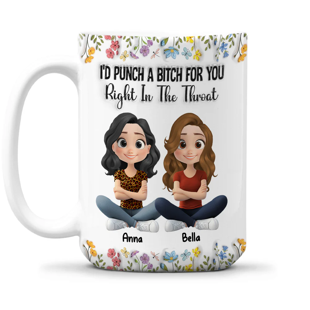 You And Me Bestie Forever Cartoonize - Personalized Custom 3D Inflated Effect Coffee Mug - Image 5