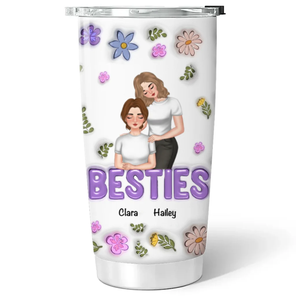 You And Me Besties Forever - Personalized Custom 3D Inflated Effect Tumbler - Image 6