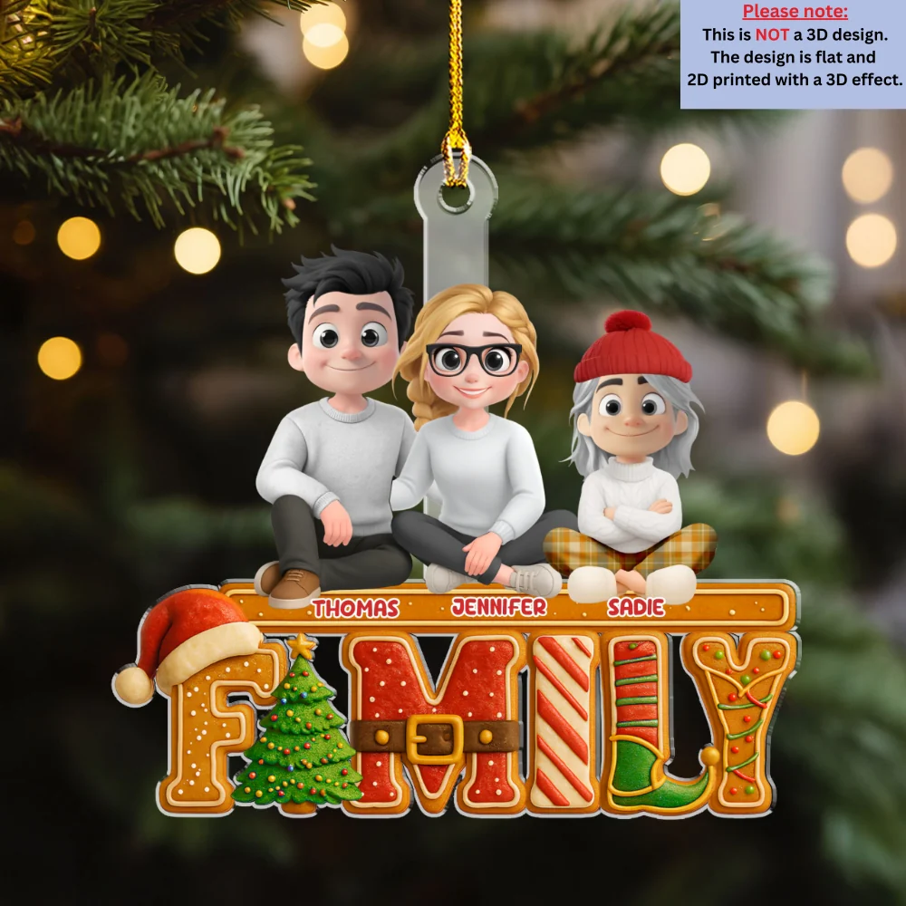 You And Me Christmas Cake Crew - Personalized Custom Acrylic Ornament - Image 7