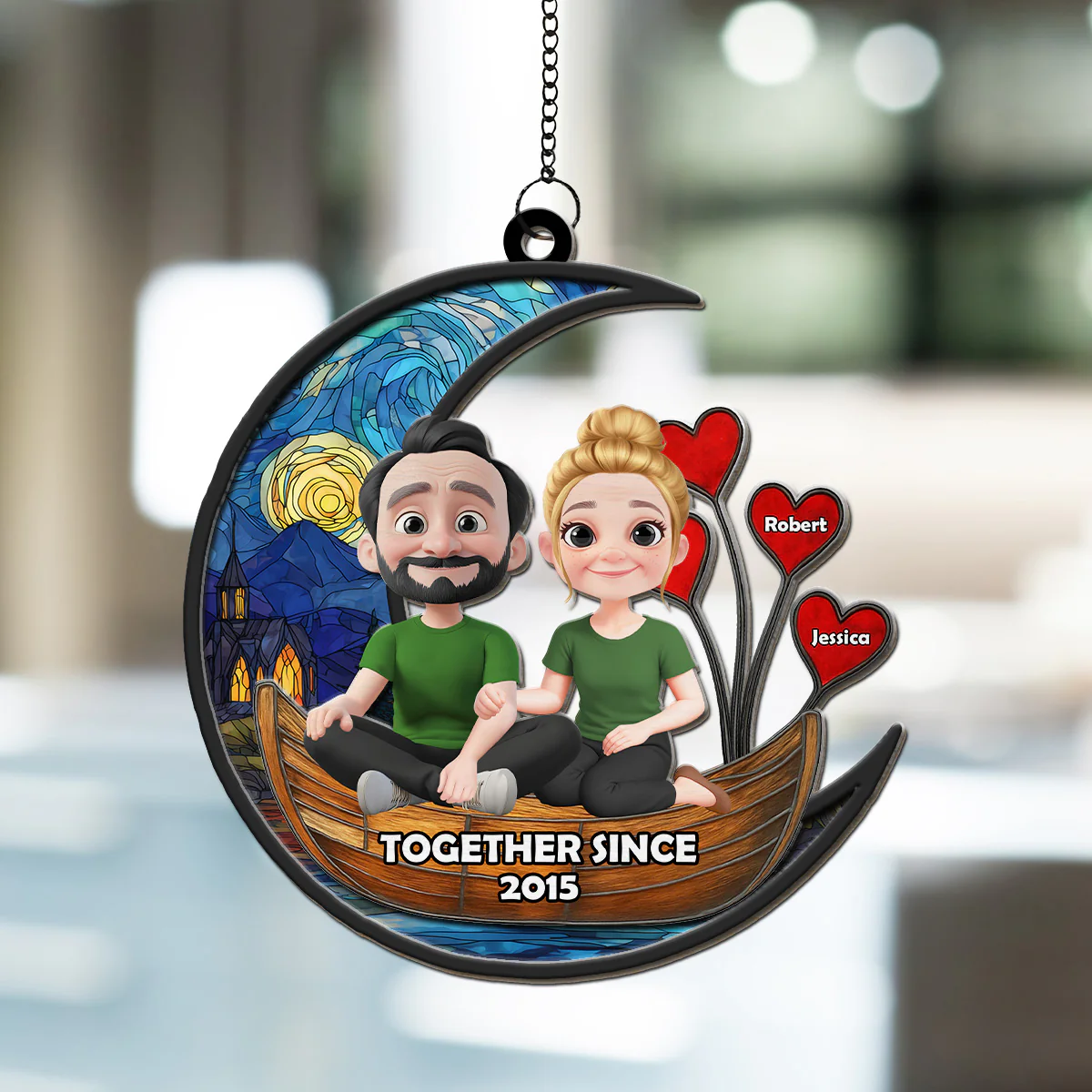 You And Me Forever Suncatcher - Personalized Custom Suncatcher - Image 3