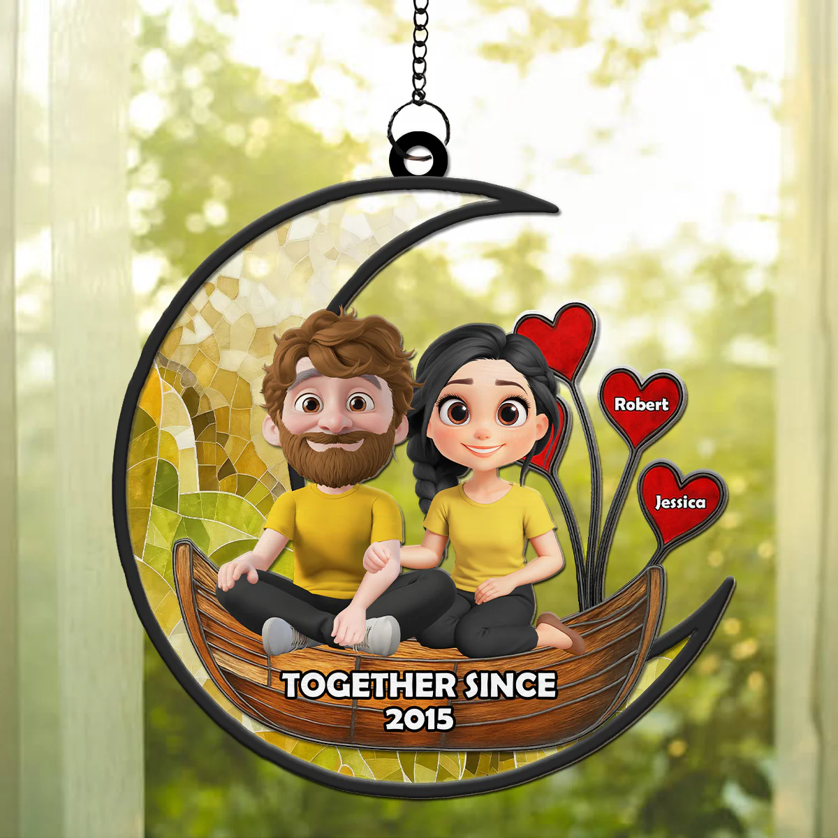 You And Me Forever Suncatcher - Personalized Custom Suncatcher - Image 4