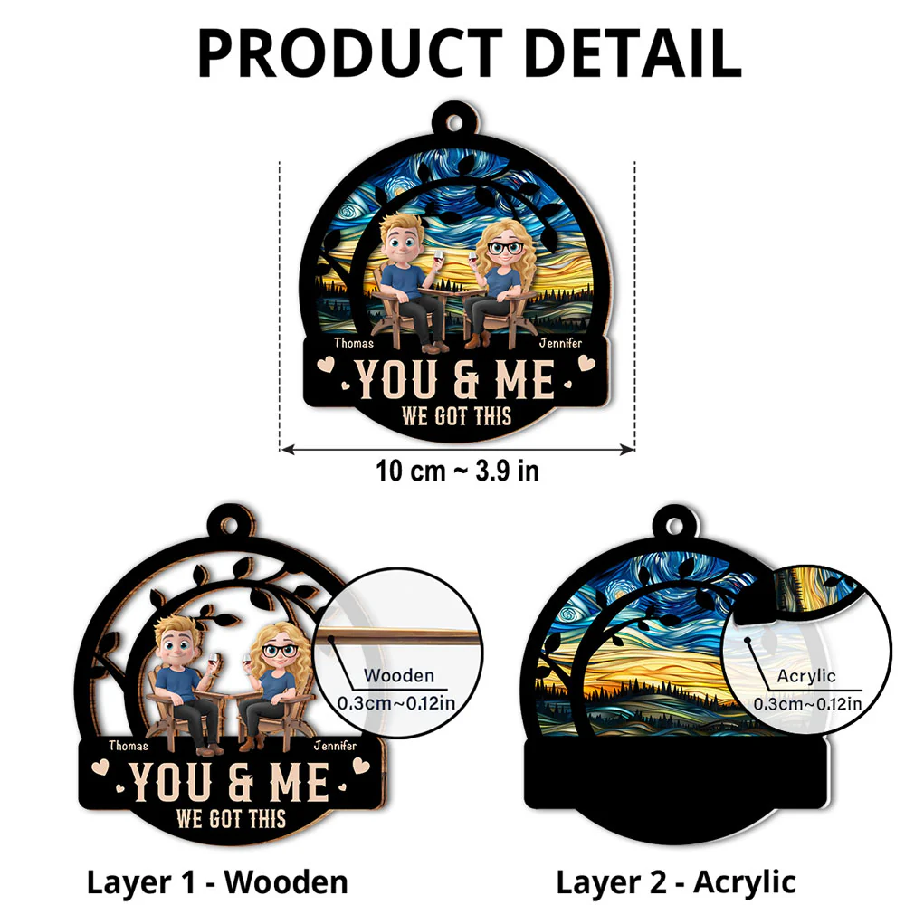 You And Me Got This - Personalized Custom Suncatcher Ornament - Image 5