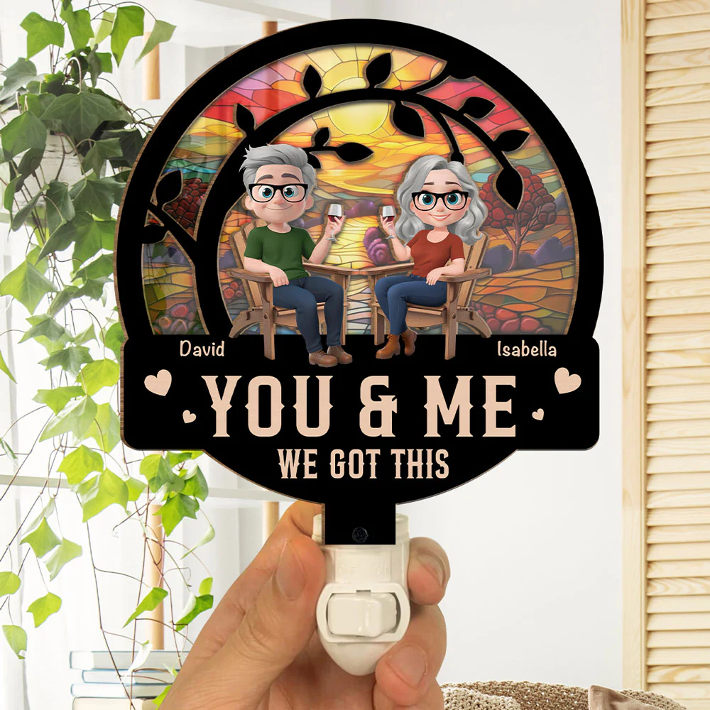 You And Me Got This - Personalized Custom Wood And Acrylic Night Light - Image 4
