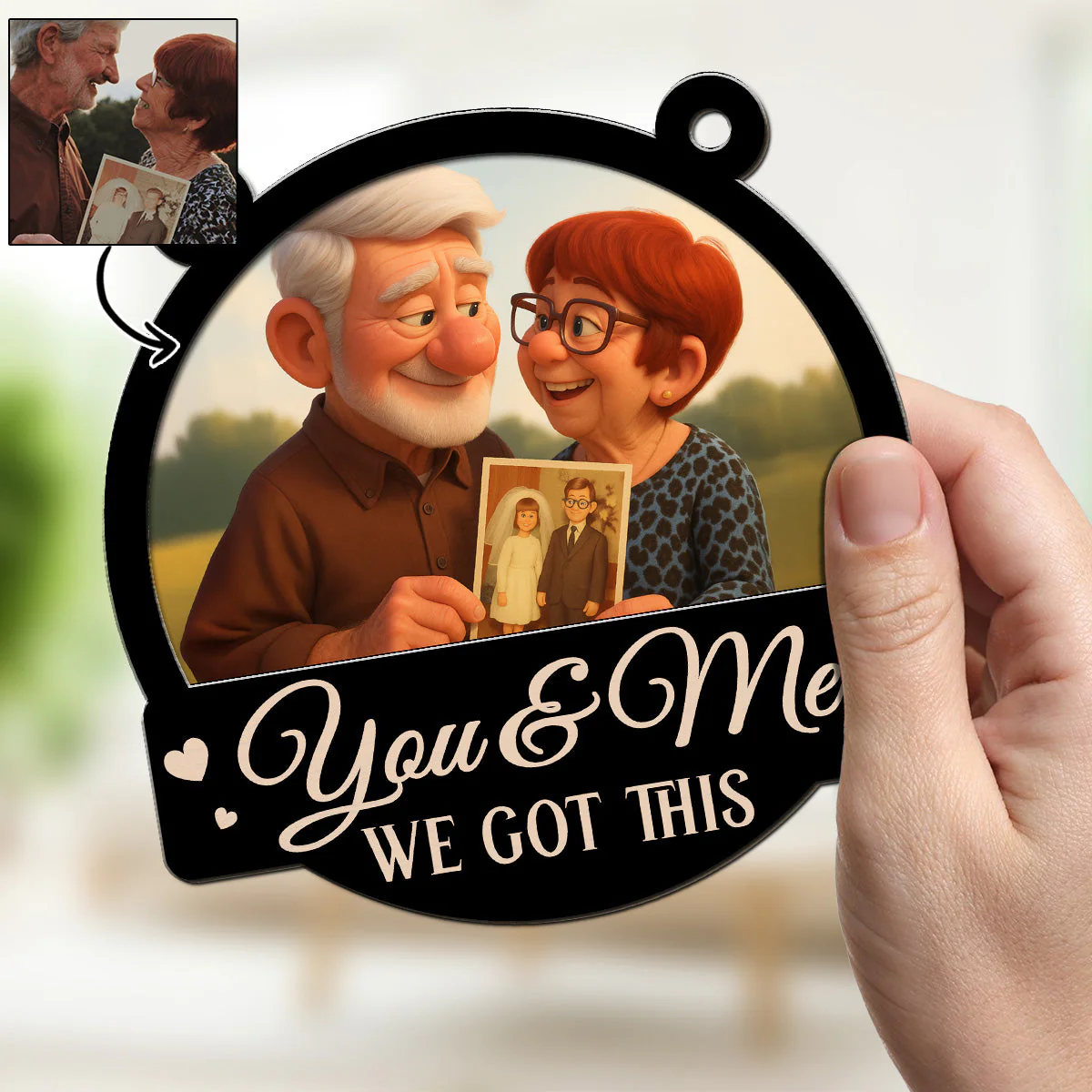 You And Me My Love - Personalized Custom Suncatcher - Image 2