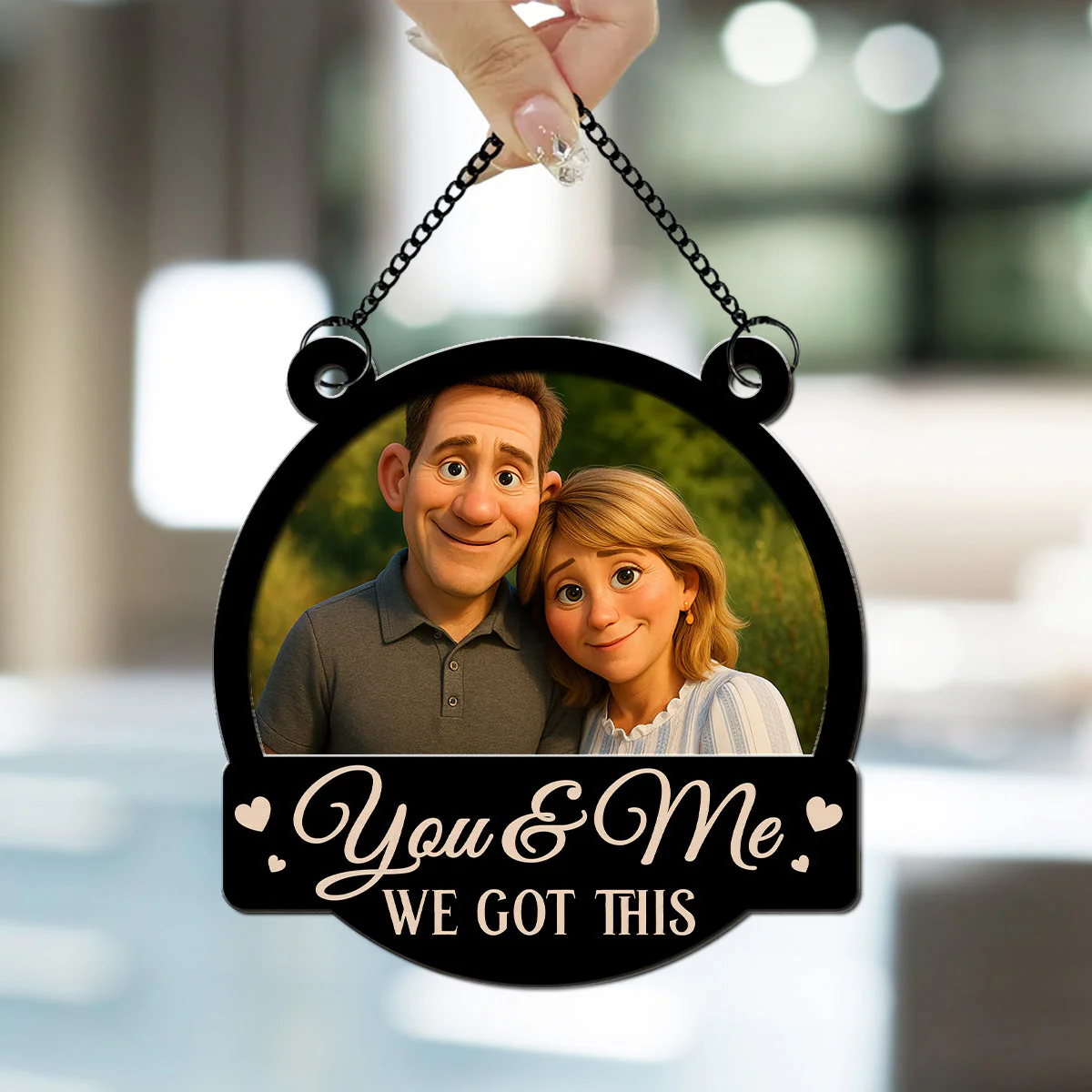 You And Me My Love - Personalized Custom Suncatcher - Image 3