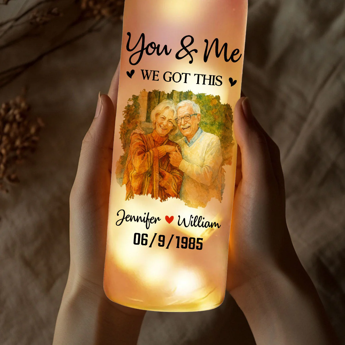 You And Me - Personalized Custom Bottle Lamp - Image 4