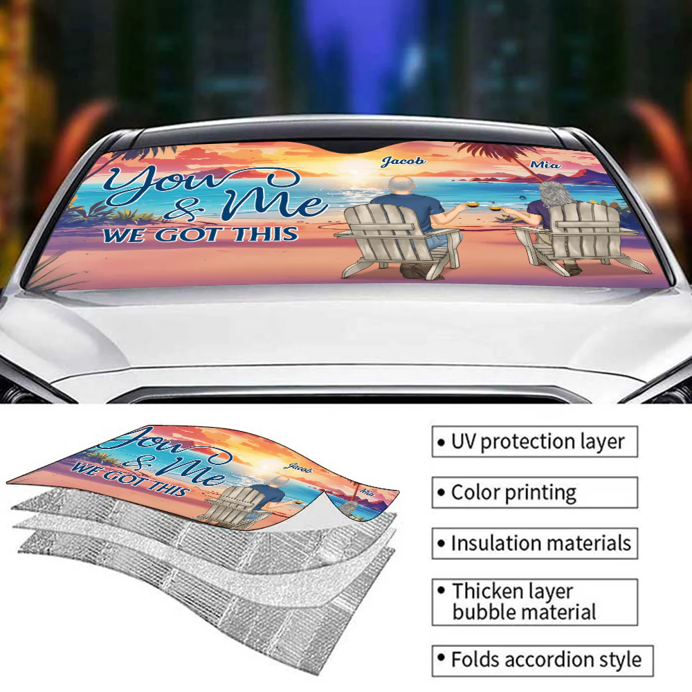 You And Me - Personalized Custom Car Sunshade - Image 2