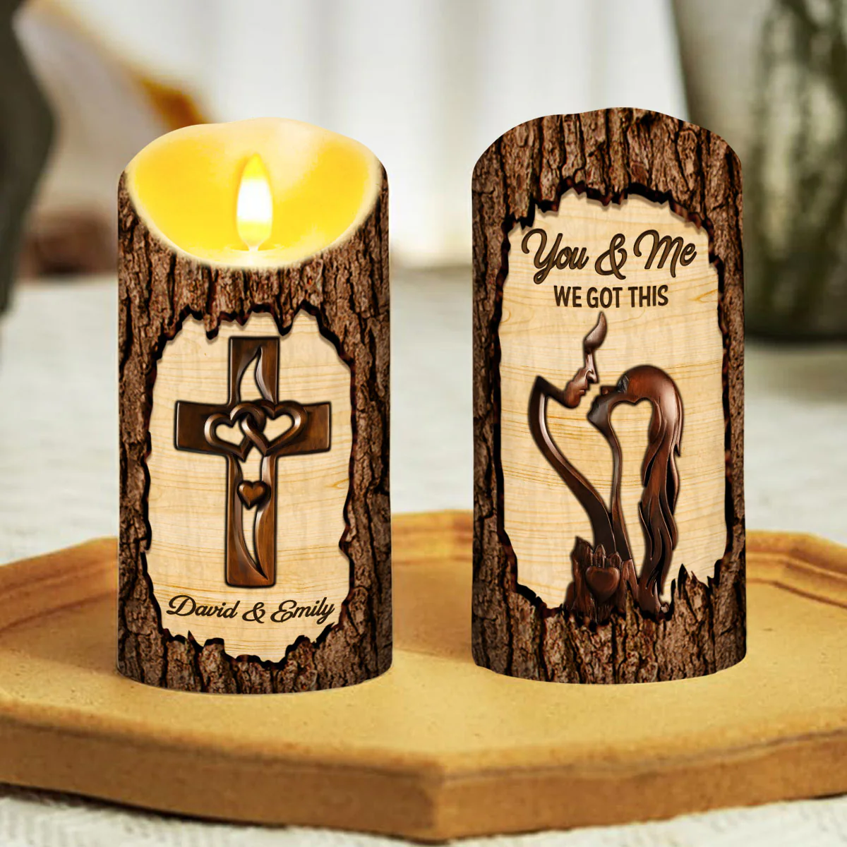 You And Me - Personalized Custom LED Candle - Image 2