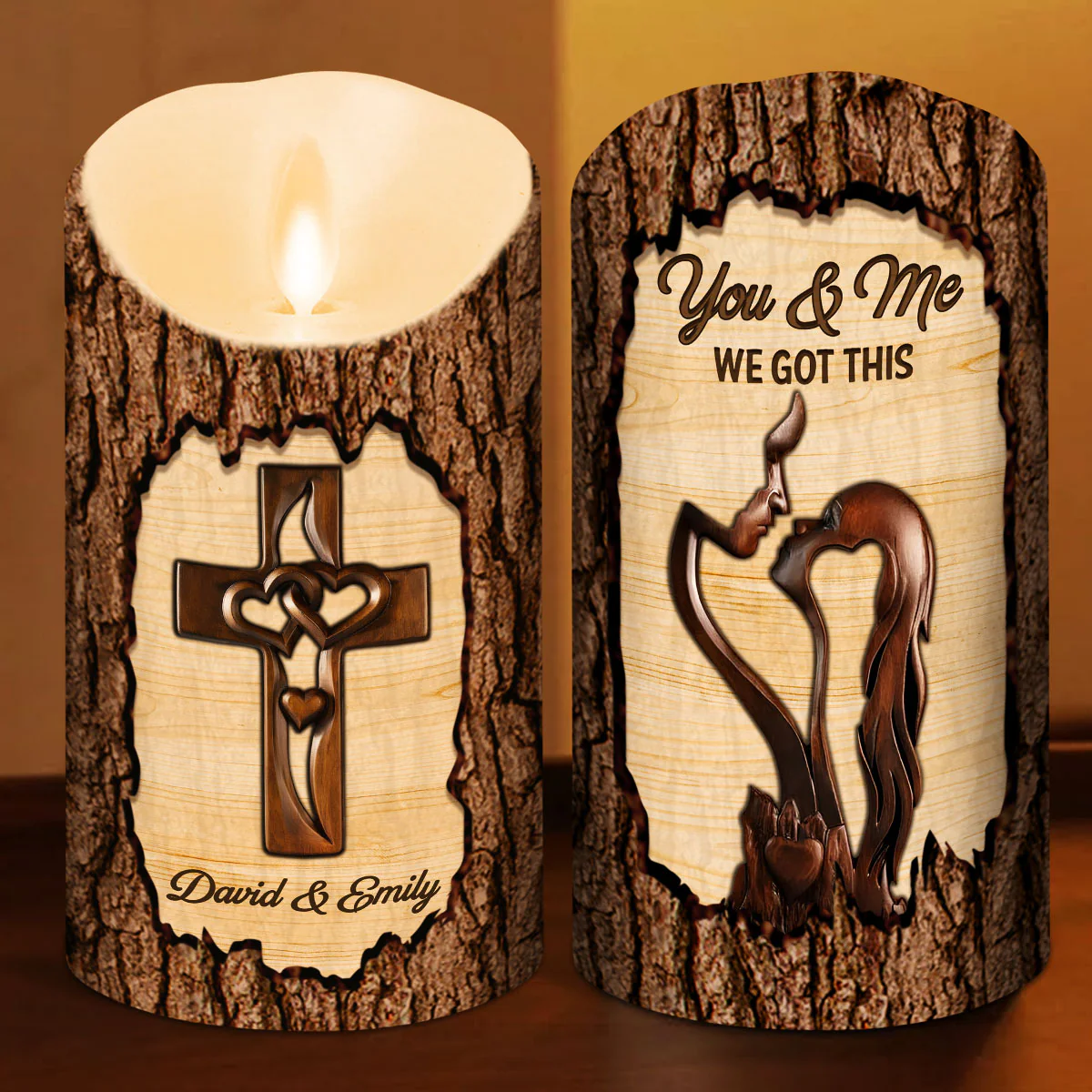 You And Me - Personalized Custom LED Candle - Image 3