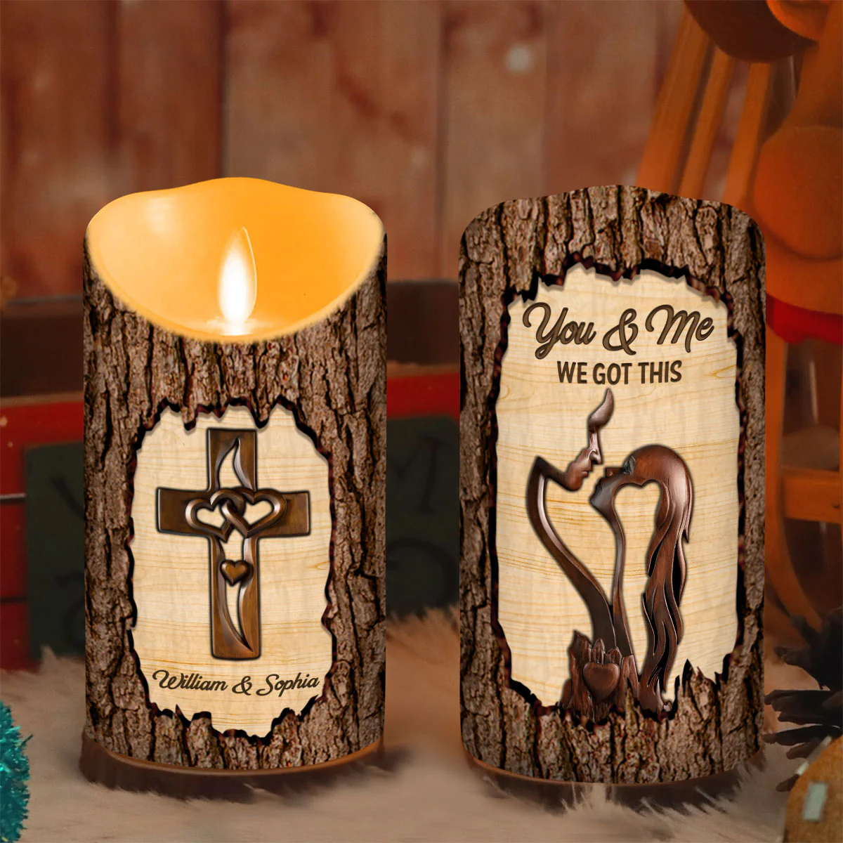 You And Me - Personalized Custom LED Candle - Image 5