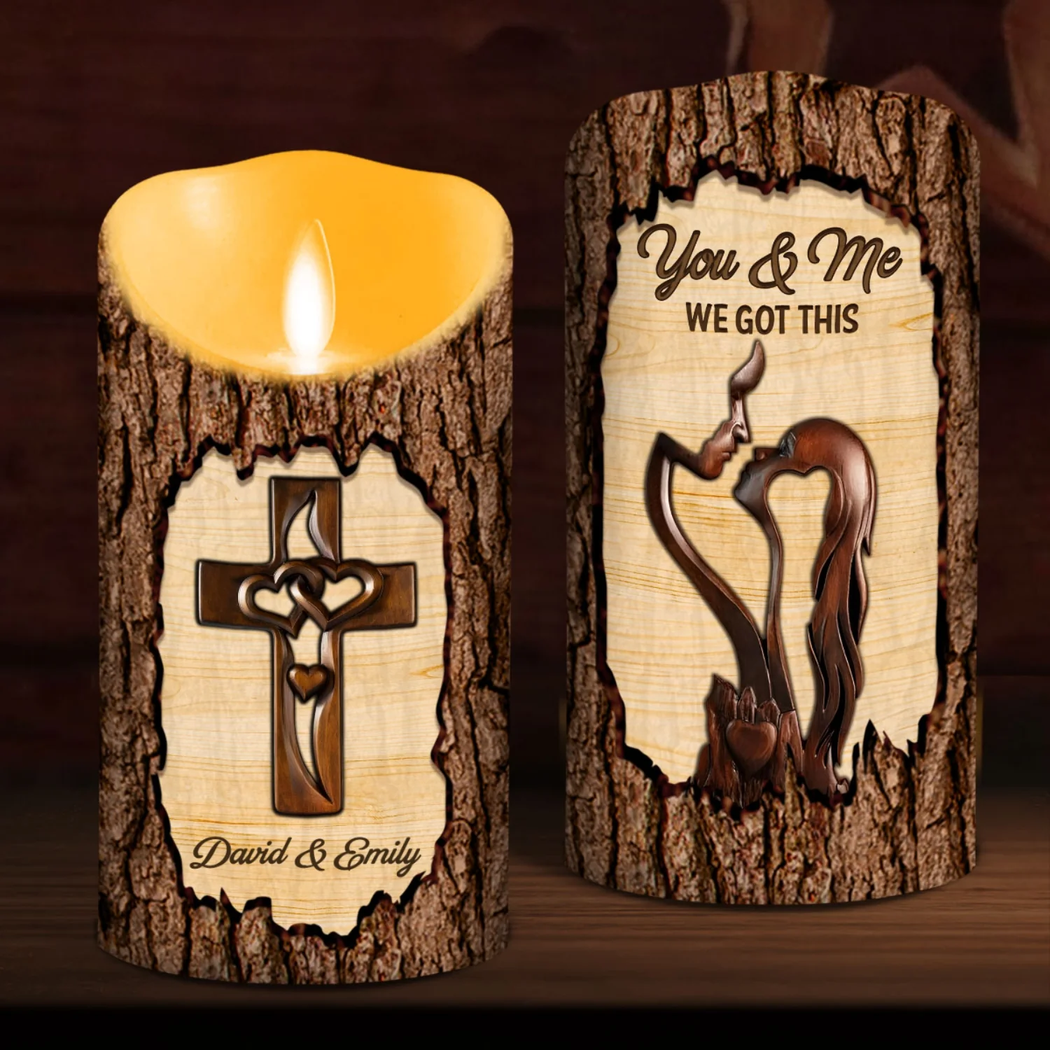 You And Me - Personalized Custom LED Candle - Image 7