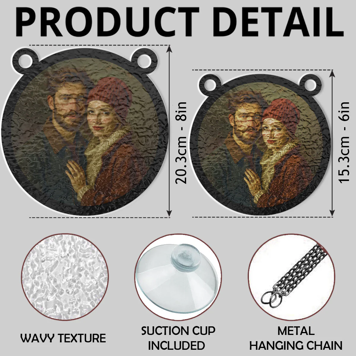 You And Me - Personalized Custom Wavy Suncatcher - Image 5