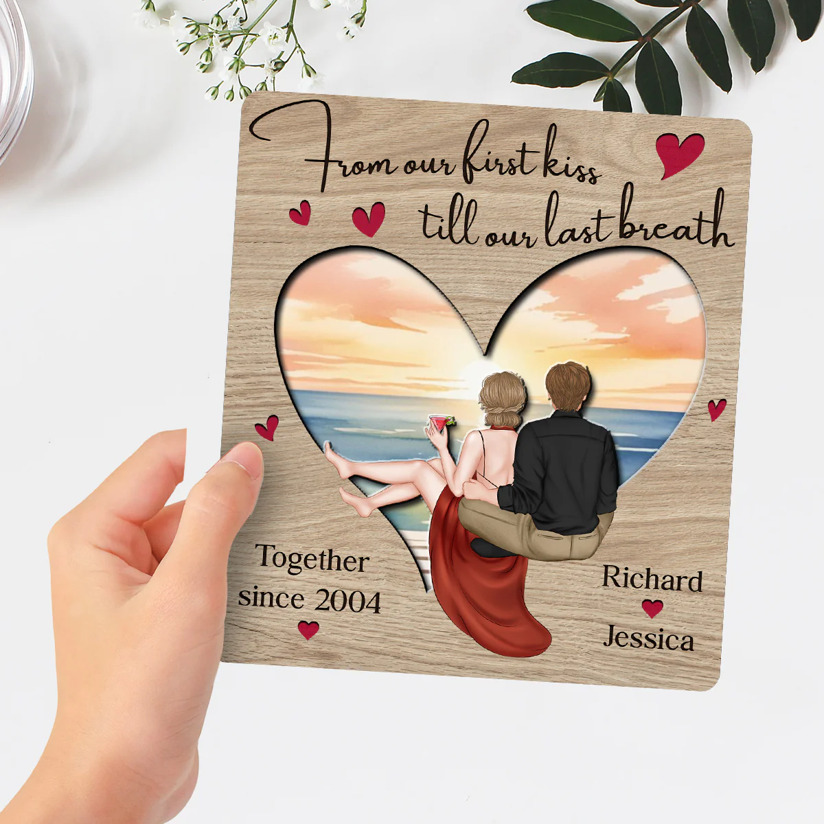 You And Me Till The End - Personalized Custom Wooden Plaque - Image 2