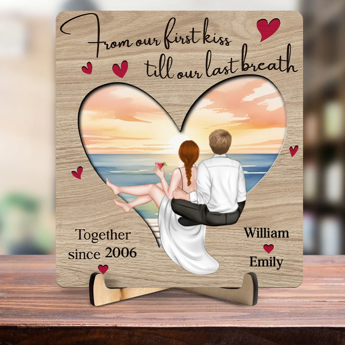 You And Me Till The End - Personalized Custom Wooden Plaque - Image 5