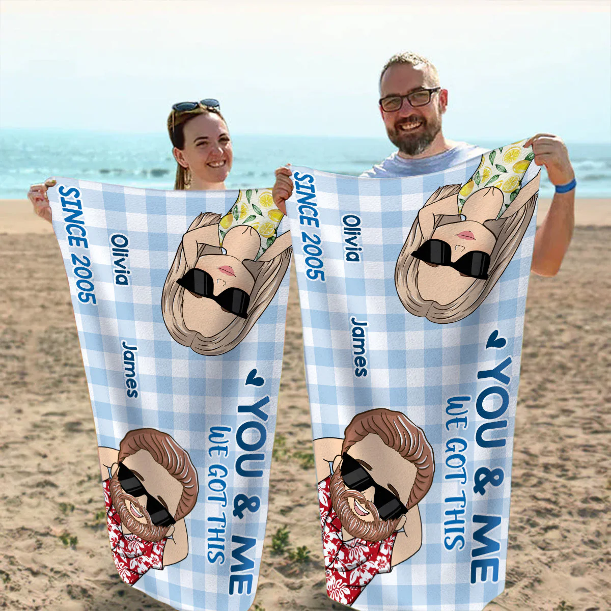 You And Me We Got This - Personalized Custom Beach Towel - Image 2