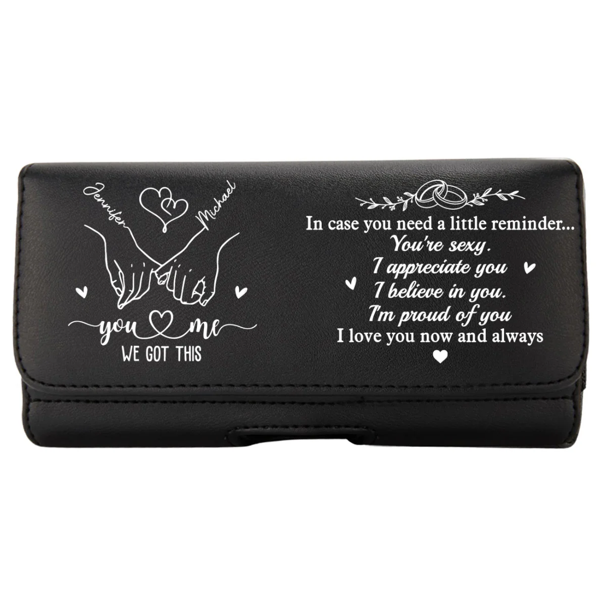 You And Me We Got This - Personalized Custom Leather Phone And Card Holster - Image 11