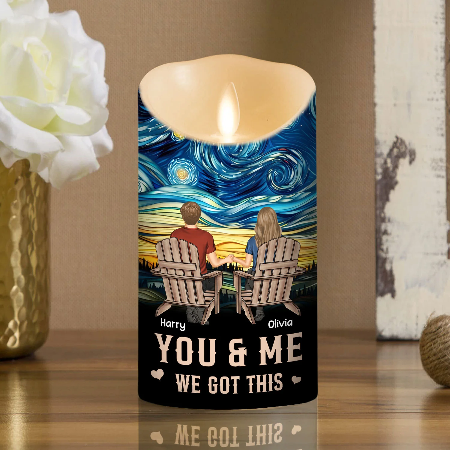 You And Me We Got This - Personalized Custom LED Candle - Image 4